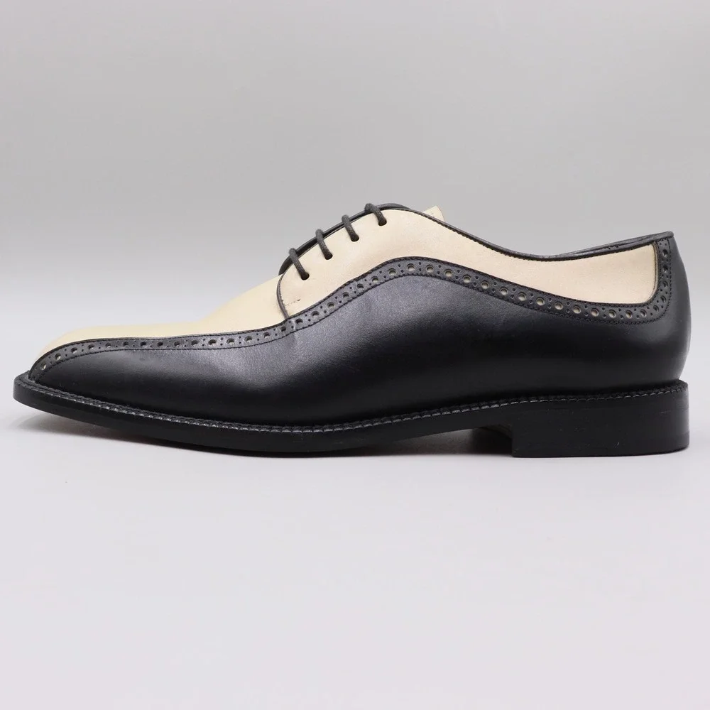Mezlan Pesaro Mens Size 9M US Two Tone Leather Wingtip Spectator Oxford Shoes